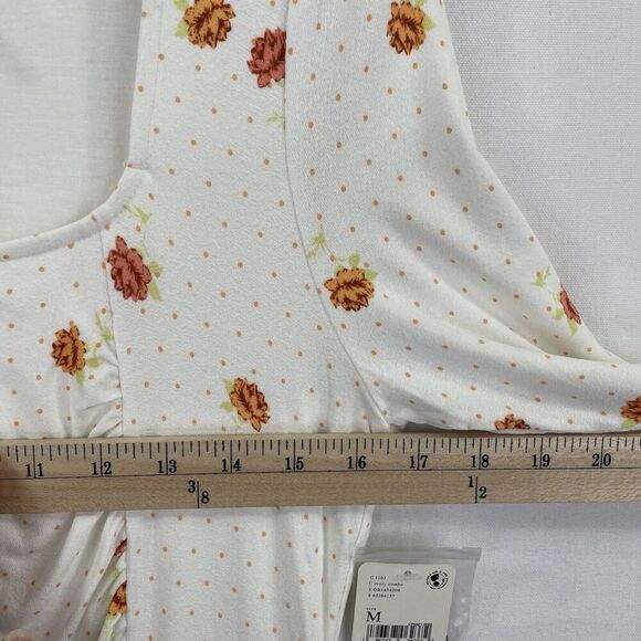 Free People Dress Womens Medium White Orange Floral Boho Peasant Fairy NWT - Picture 15 of 16